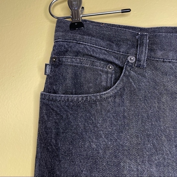 Lauren Ralph Lauren Black Charcoal Gray Straight Leg Jeans - Picture 3 of 7